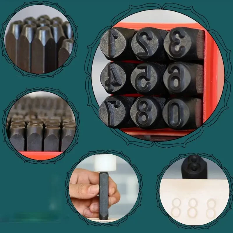 Number Uppercase Letters Steel Die Stamping Set Punching Leather Gold Silver DIY Jewelry Logo Stamp Craft Steel Puncher 2mm-10mm