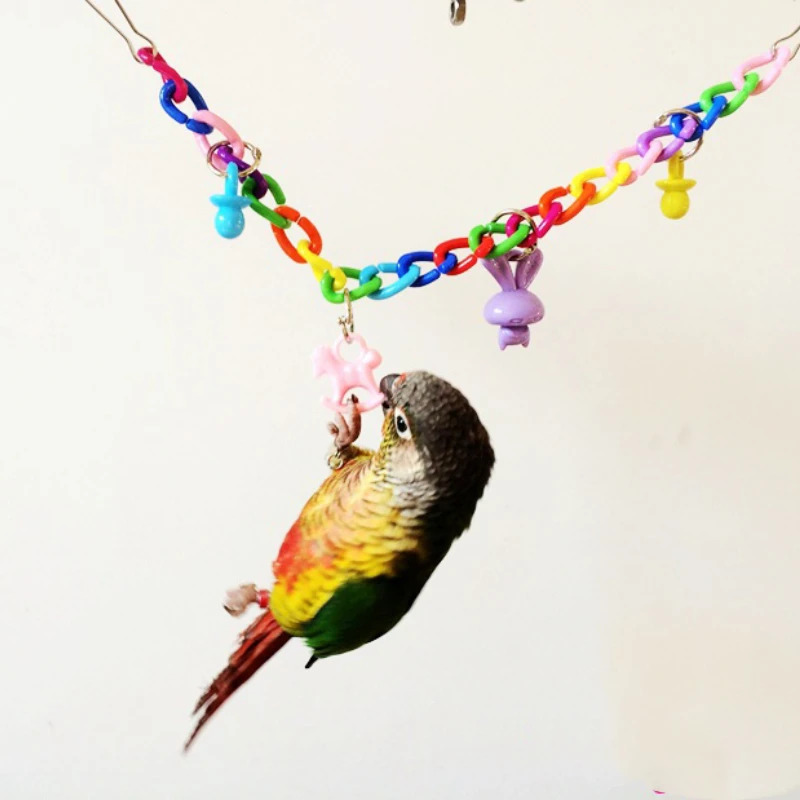 

Pet Supplies Toy Parrot Toys Colorful Acrylic Bridge Cage Bird Funny Hanging Accessories Swing Toys Chain Exercise