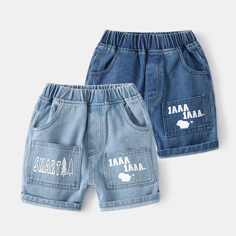 

Boys' Cropped Pants New Summer Pants2024Baby Fashion Shorts Children's Jeans Middle Pants Wholesale