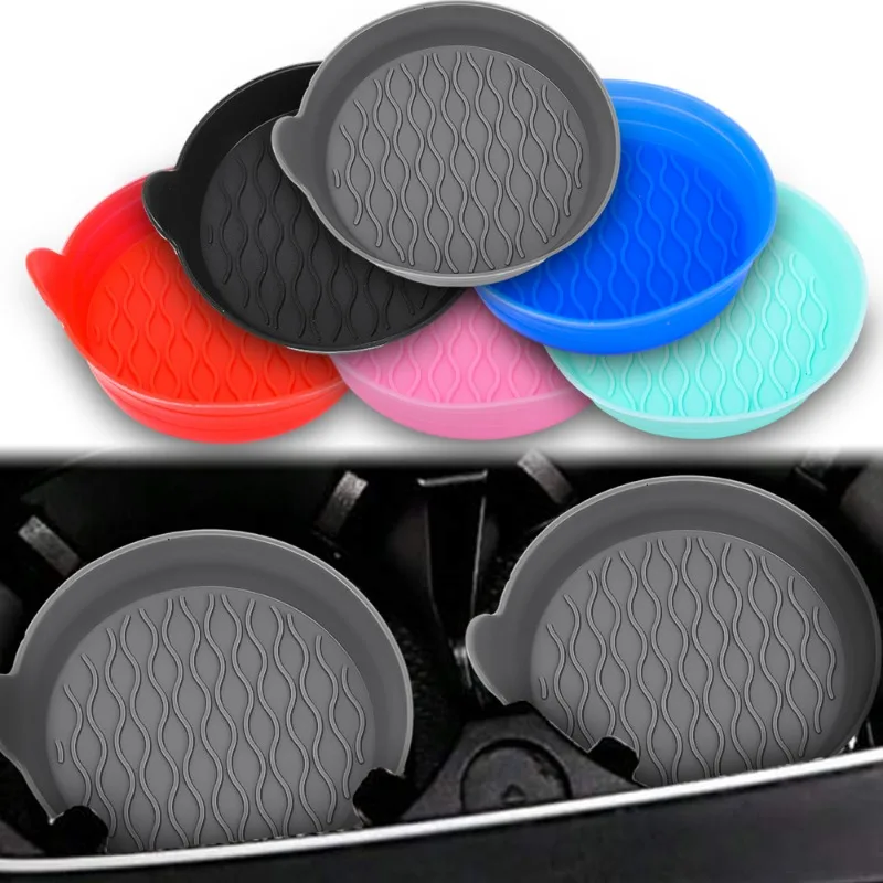 Non-slip Car Water Cup Pad Rubber Mat for Bottle Holder Coaster Auto Interior Anti-skid 8cm cup holder coasters car coaster pads