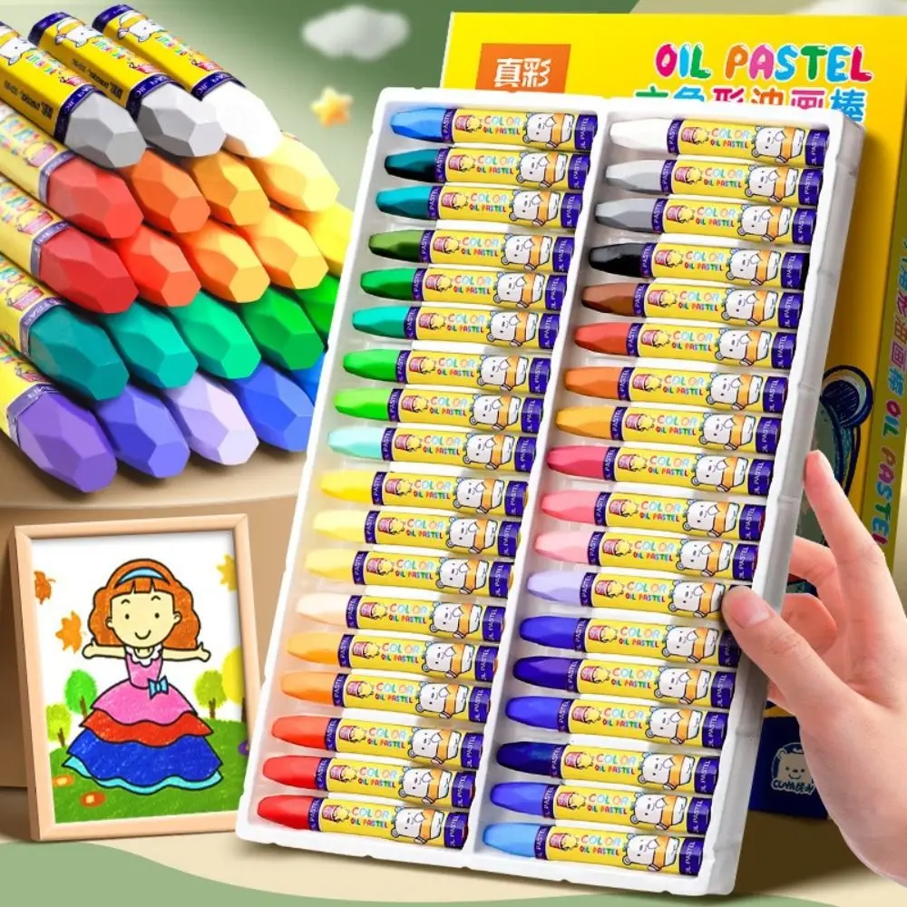 Safe 12/18/24/36/48Colors Oil Painting Stick Washable Drawing Supplies Drawing Stick Non Dirty Hands Crayon Painting Tool