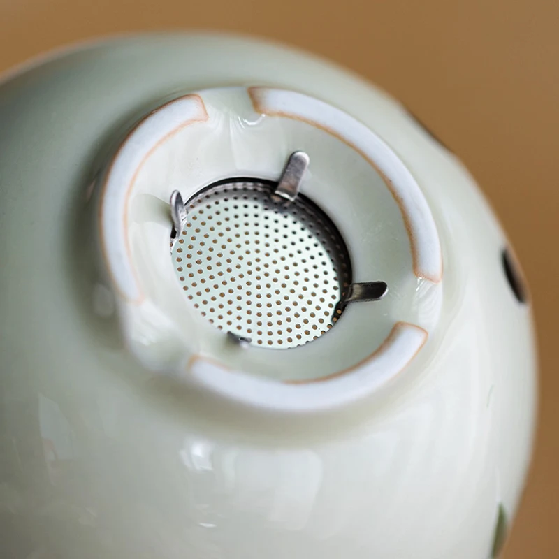 Creative Ceramic Hand Drawn Panda Pattern Cup, Home Office Items, Porcelain Filtered Tea Water Separation, Glass Mug, 350ml, 1Pc