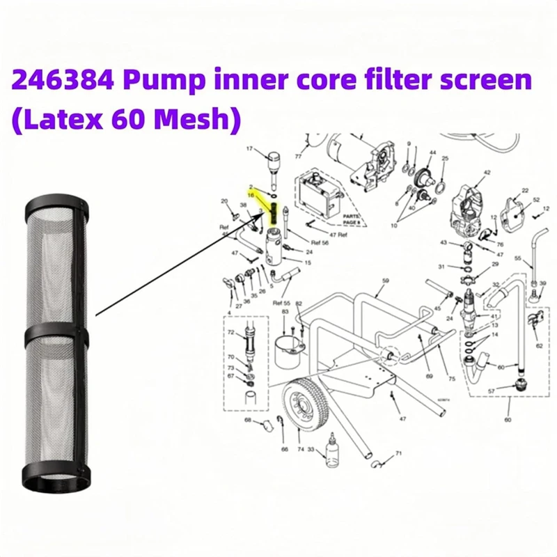 Y50A-244194 Pump Repair Packing Kit&246385 7/8Inch UNF Inlet Strainer Screen&246384 Pump Manifold Strainer Replacement Kit