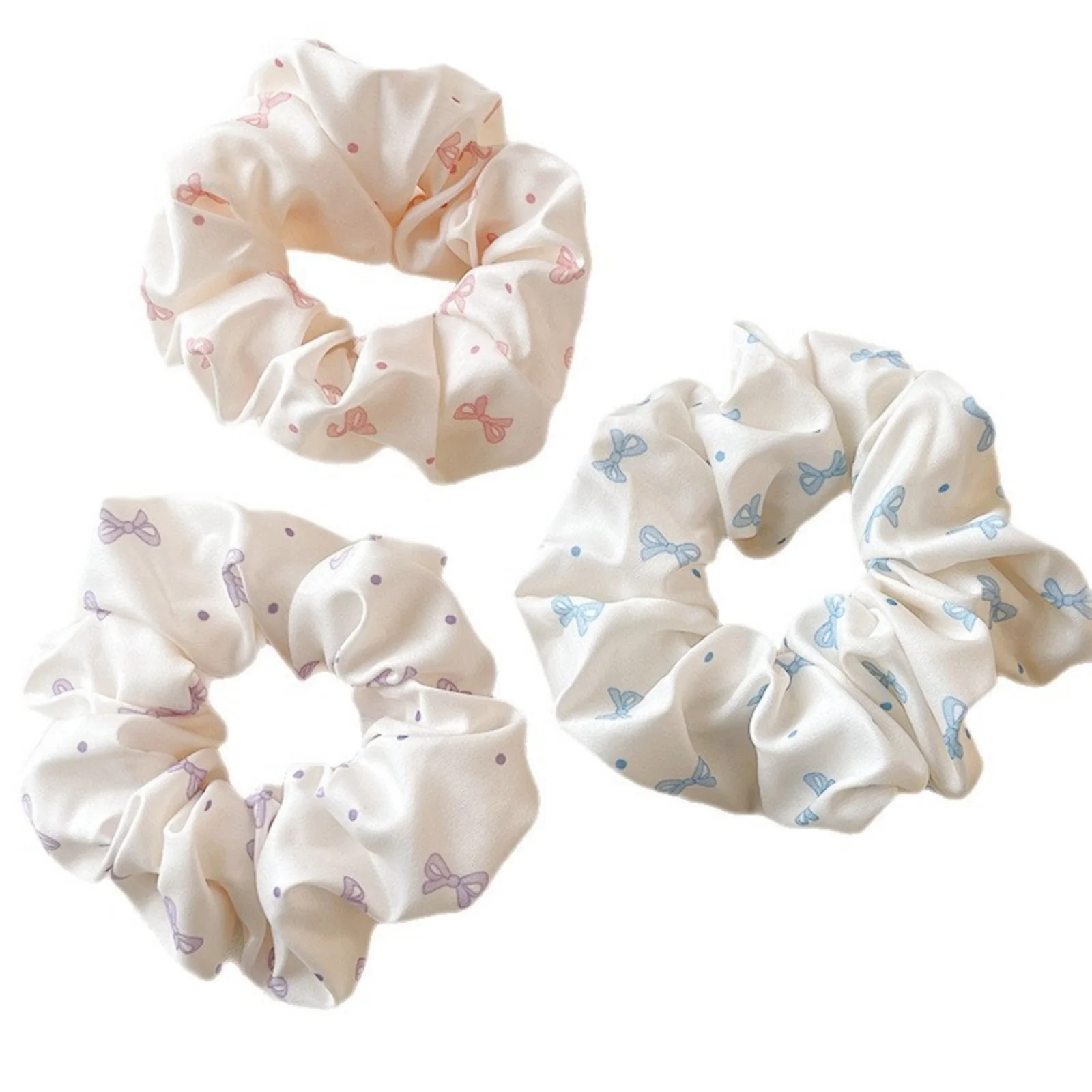 1PC Sweet Bow-patterned Satin Scrunchies, Cute Elastic Hair Ties for Girls, Soft Hair Accessories to Elevate Hairstyles