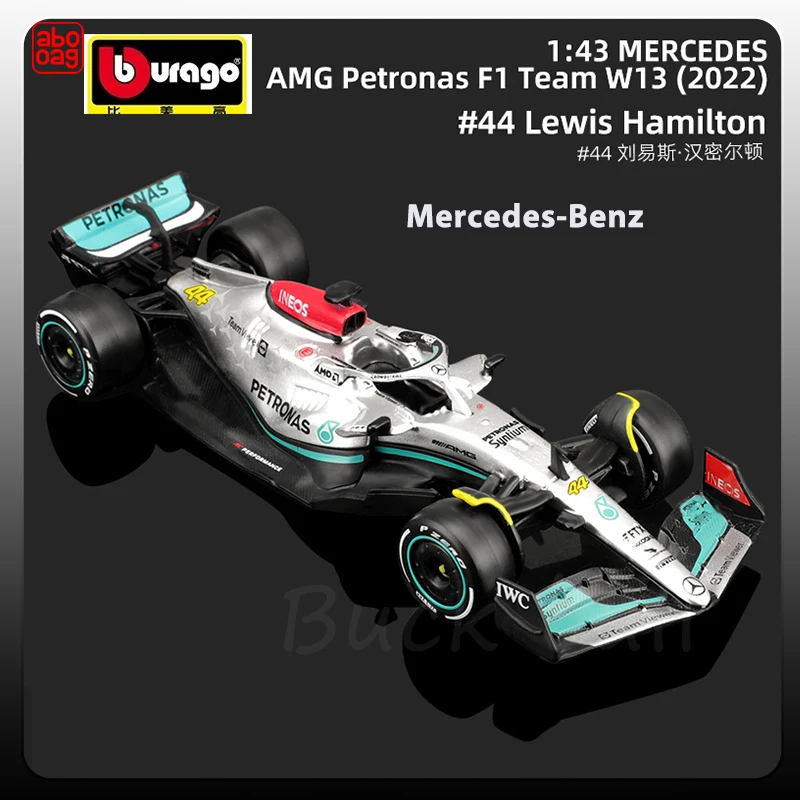 

Bburago W13 2022 Lewis Hamilton Alloy Diecast Model Car Mercedes-benz Formula 1 1/43 Mercedes Amg Petronas F1 Team Car Toy Kids