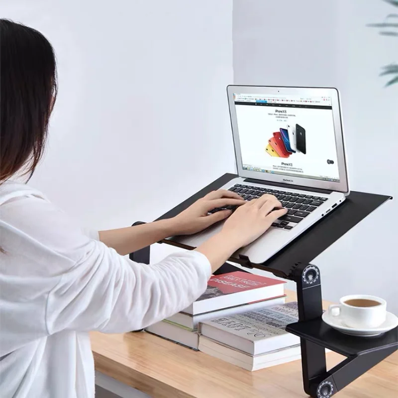 Laptop Desk Stand Adjustable Portable Aluminum Ergonomic Lapdesk For TV Bed Sofa PC Notebook Table With Mouse Pad