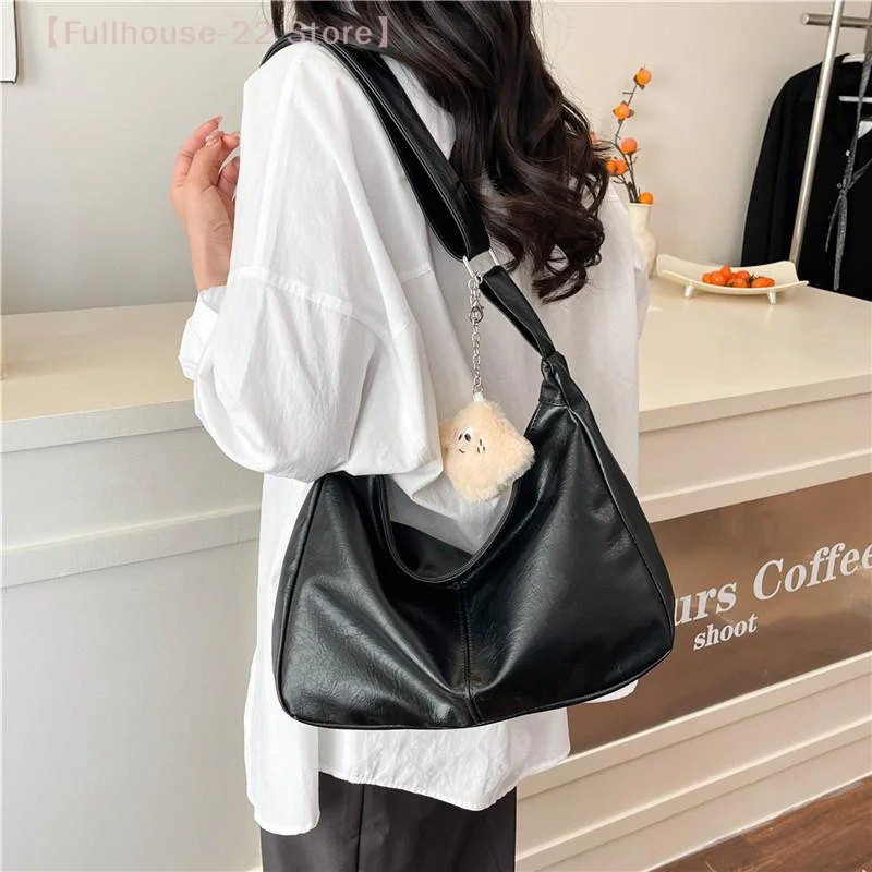 【MAX-22】Retro PU Leather Shoulder Bag Ladies Large Capacity Underarm Bag Fashion Versatile Commuter Tote Bag For Women Gifts 1