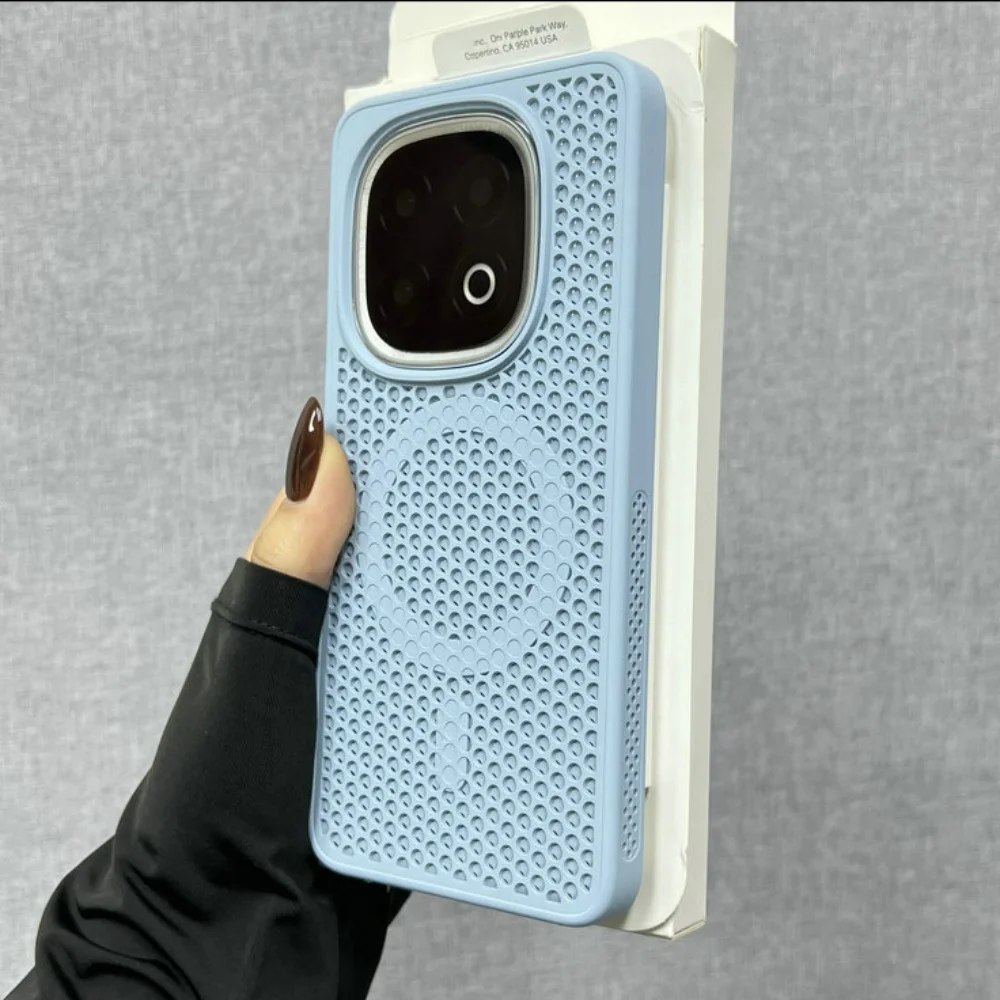 Breathable Magnetic Matte Hard Phone Case with Wireless Charging Compatibility
