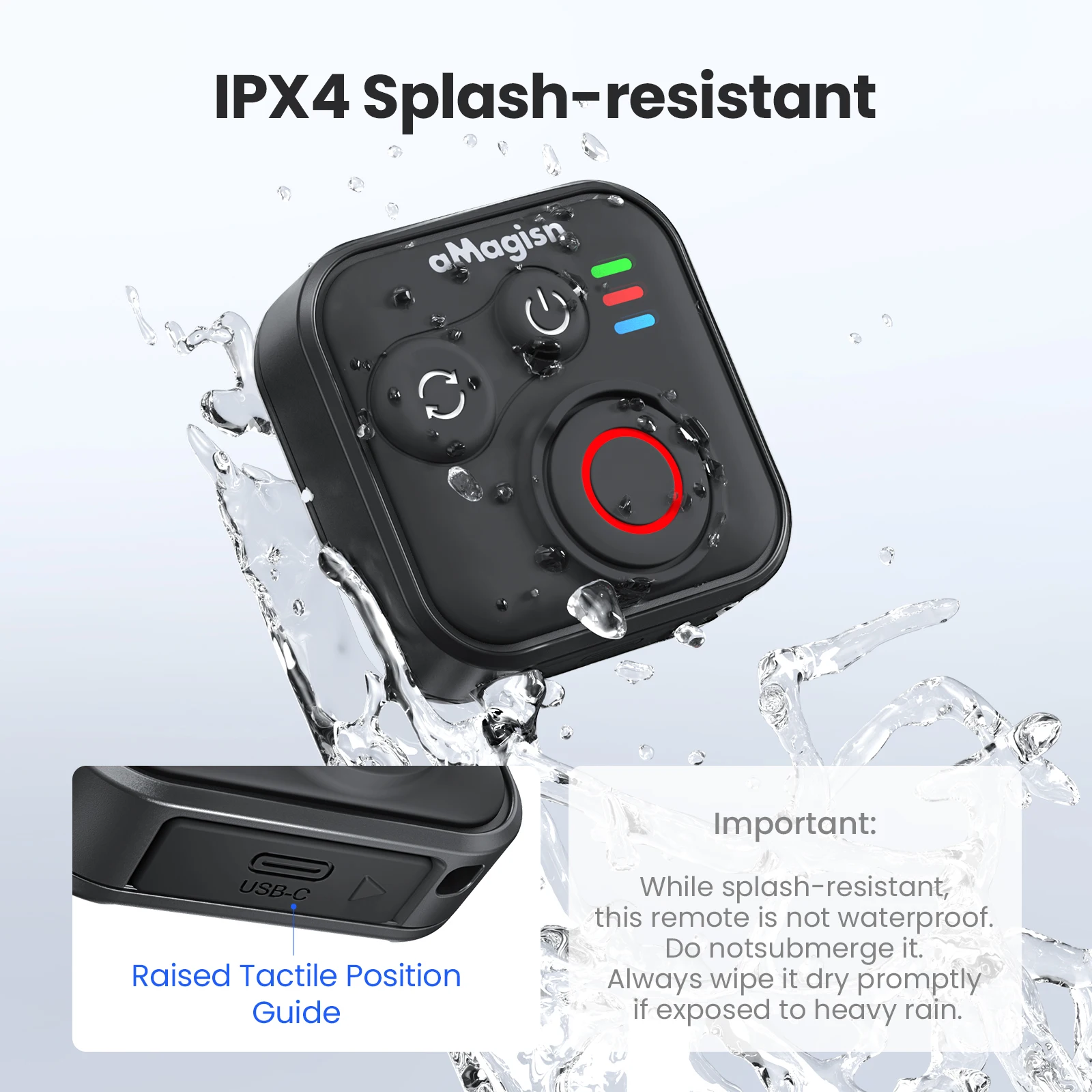 Wireless Bluetooth Remote Controller for DJI Osmo 360/Action 6/5 Pro/4 50M Remote Control Device Waterproof Material