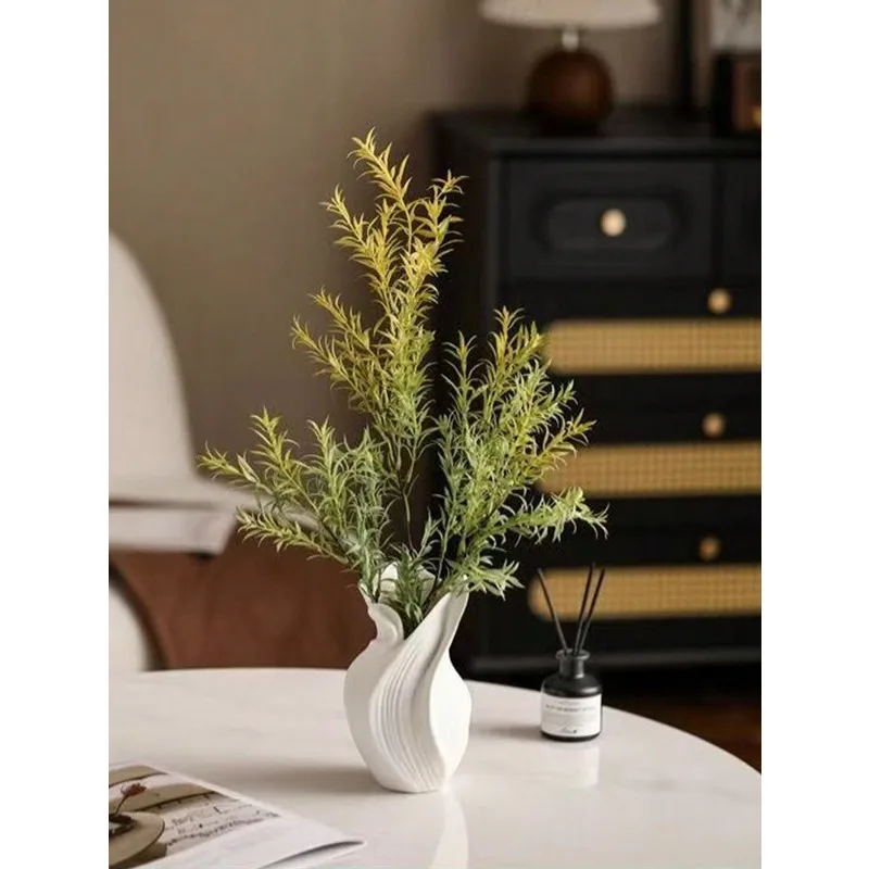Rotating Watering Ceramic Vase - Premium Aesthetic Decor with Dry Flower Holder for Living Room Entryway , Hotel Decoration