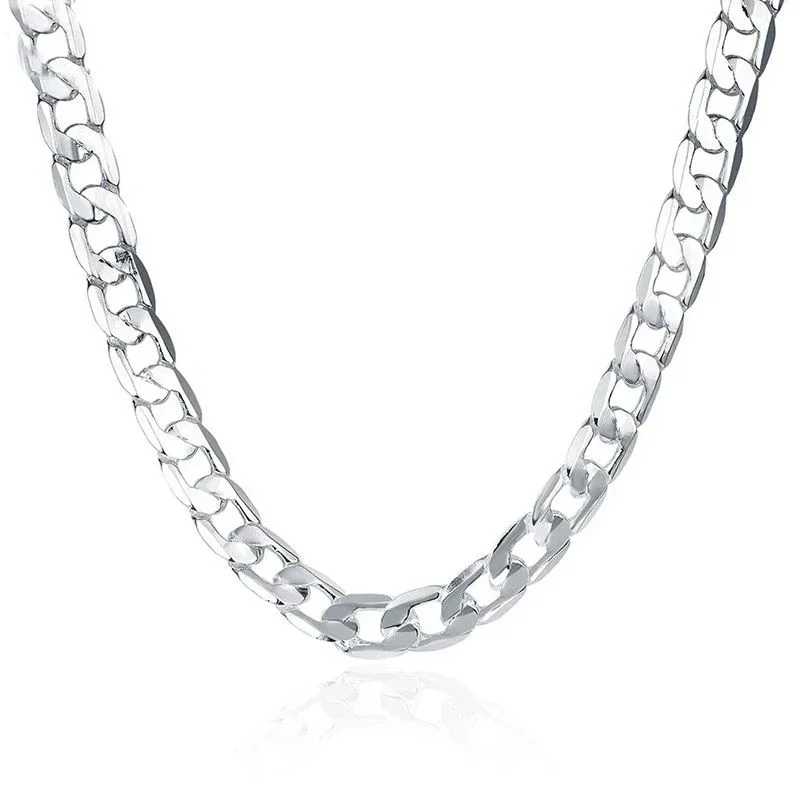 925 Sterling Silver Necklace ' women 16 18 20 22 24 Inches Classic Chain...