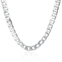 Collar de plata de ley 925 para hombres y mujeres, cadena clásica de 6MM de 16/18/20/22/24 pulgadas, joyería de lujo, regalos de boda y Navidad - Imagen 6