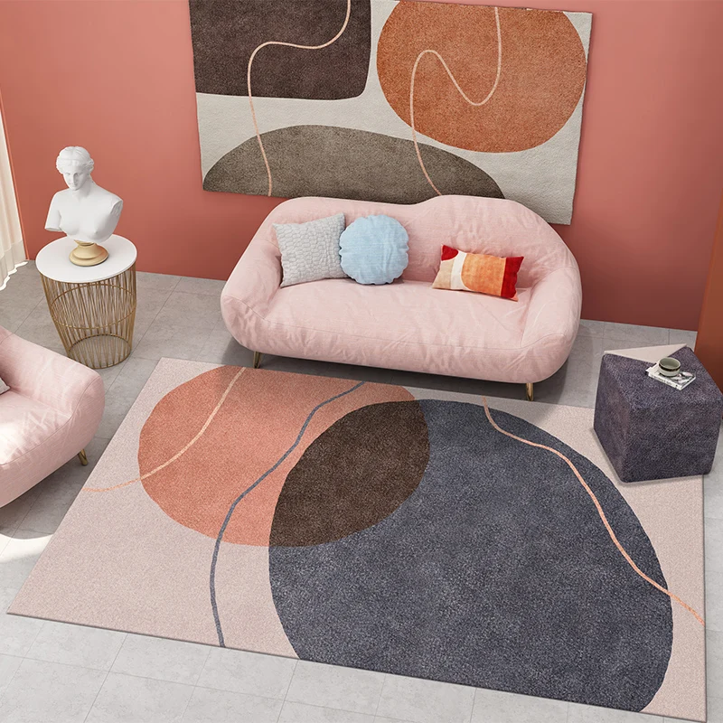 Geometric Fluffy Carpet for Living Room Bedside Plush Carpets Modern Fluffy Rug Fitness Mat Nordic Bedroom Carpet Movement plush rug,decorative carpet,plush carpet