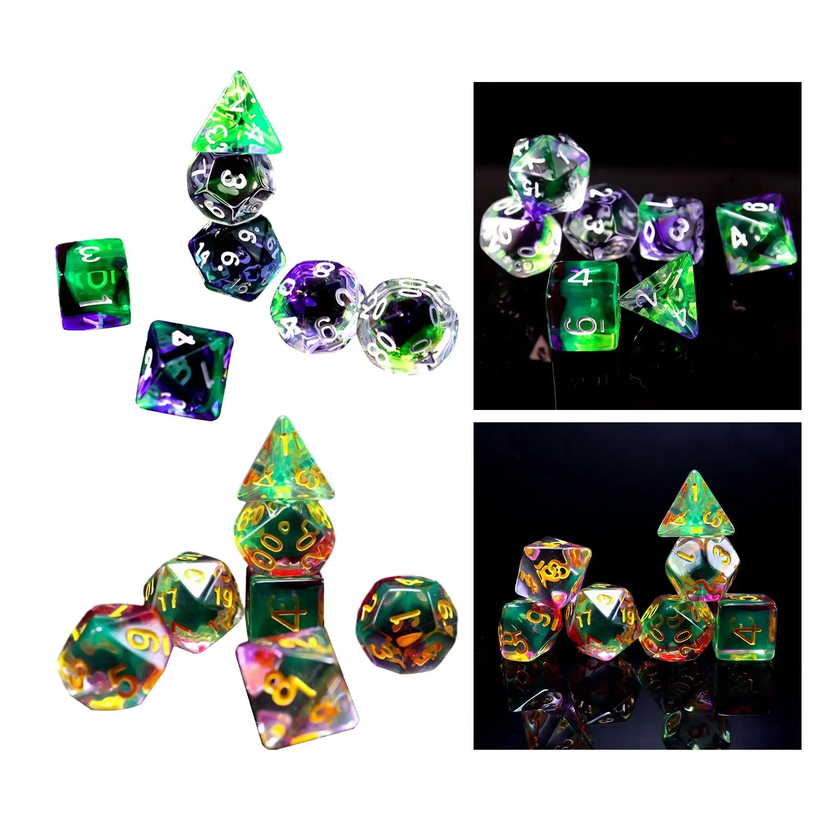 7 Pieces Polyhedral Dices Party Game Dices Party Supplies Game Dices Multi Sided Dices for Table Game Board Game Card Games 5