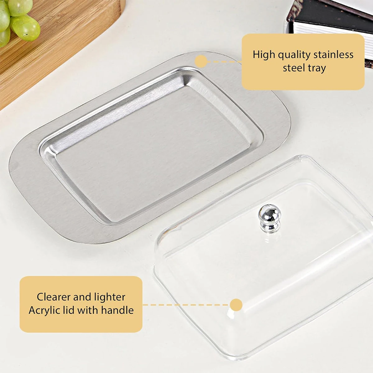 Butter Box Bpa Free Butter Dish Stainless Steel Dishes Bpa-free Storage Solutions For Home Restaurant Hotel For Serving