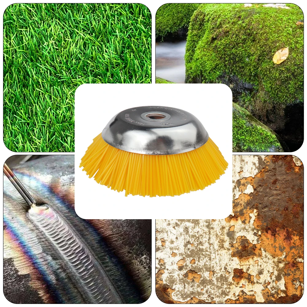 8" 200mm Universal Grass Strimmer Head Trimmer Brush Nylon Wire Wheel Garden Weed Lawn 6