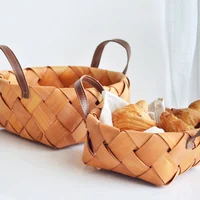 A Variety Of Styles To Choose From Natural Wood Chips Hand Woven Basket Bread Fruit Storage Basket Kitchen Storage Basket 3