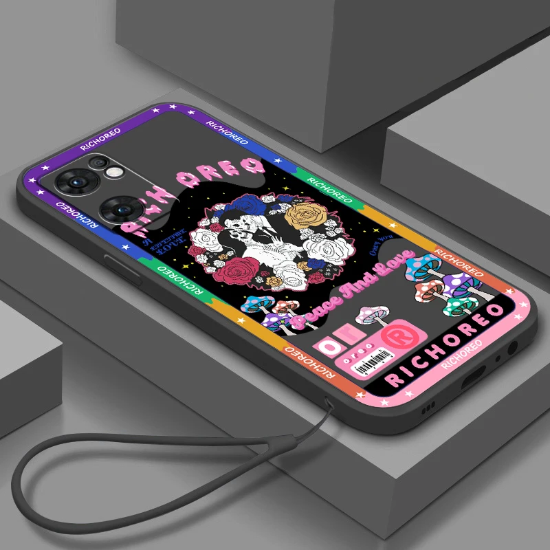 

Luxury Skull Art Cute Poster Phone Case For OPPO A73 A31 2020 Reno7 SE 6 5 4 2 Z Lite Pro Plus 5G 4G Funda Liquid Rope Cover