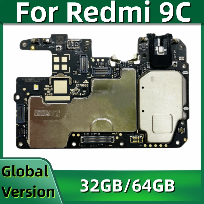 

Motherboard PCB Module for Xiaomi Redmi 9C, 32GB, 64GB Mainboard, Unlocked Logic Board, with Google Play Store Installed