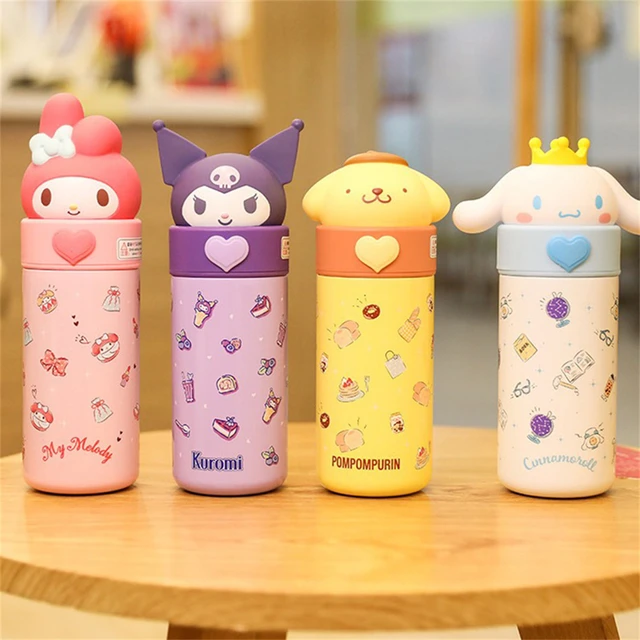 Kawaii Sanrio Thermos Cup Stainless Steel Water Bottle Sport Kuromi Vacuum  Flask Cinnamoroll Cup Thermal My Melody Children Gift