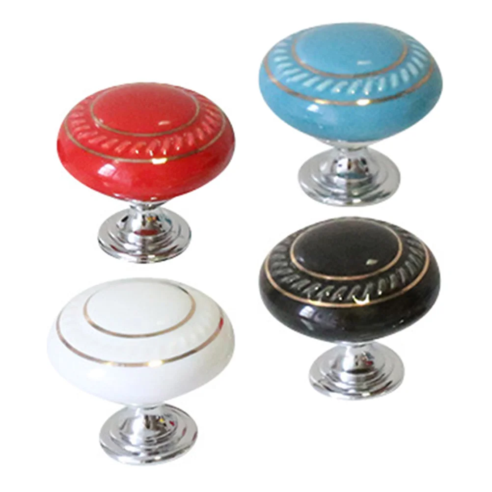 

4 Pcs Toilet Press Universal Handle Button for Bathroom Tank Fashion Manicure Metal Flush Knobs