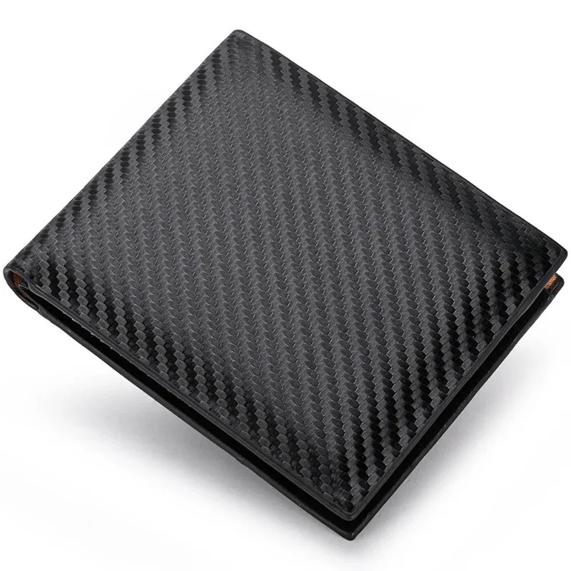 Sleek Carbon Fiber Men's Wallet with Zippered Coin Pouch