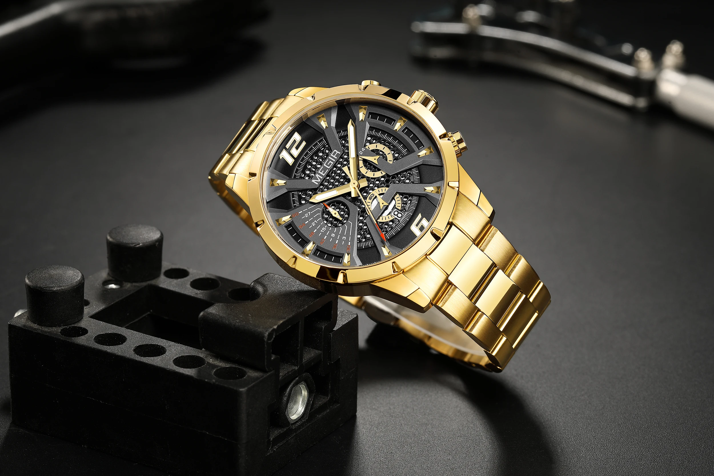 Stainless Steel for Men Luxury Business Casual Quartz Date Clock Chronograph Big Dial Wrist_voghion.com