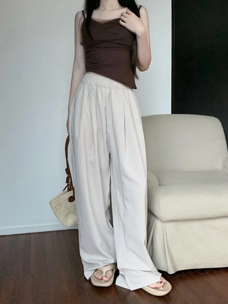 High Waist Straight Casual Pants For Women 2023 Summer Loose Yamamoto Wide Leg Pants Show Slim