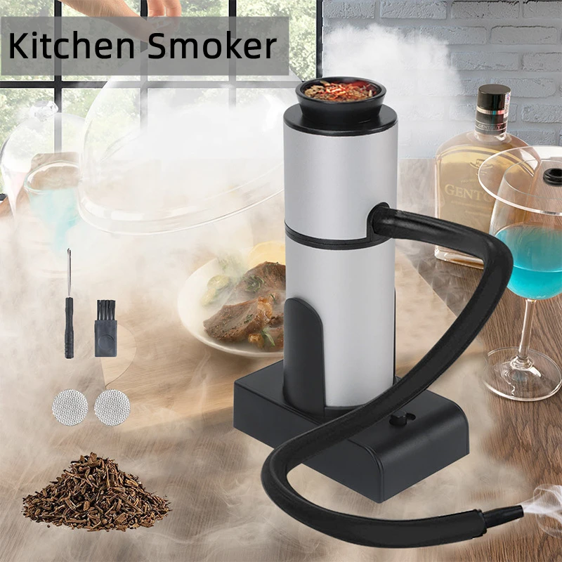 

Portable Food Cold Smoke Generator Molecular Cuisine Smoking Gun Meat Burn Smokehouse Cooking for Grill Smoker Wood