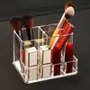 Transparent Acrylic Square Pen Holder Desktop Cosmetic Storage Box Large Capacity Makeup Brush Pen Holder Desk Organization 4