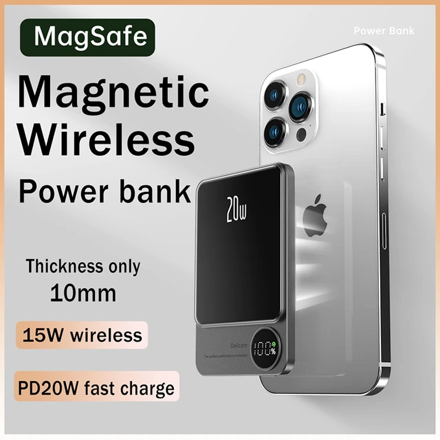 20000mAh Magnetic Wireless Power Bank PD20W MagSafe Powerbank External  Auxiliary Battery Charge For iphone 15 12 13 14 Pro Max - AliExpress