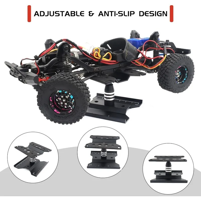 RC Car Workbench Maintenance Tool 360 ° Rotating Frame Suitable for 1/24 1/18 TRX4M SCX24 Fcx24 Scale Repair Display Stand
