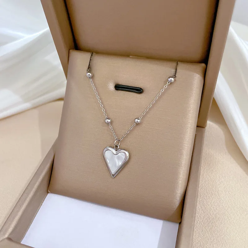 DIEYURO 316L Stainless Steel Lovely Heart Love Pendant Necklace