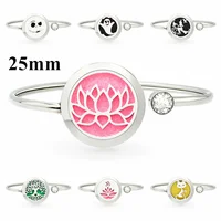 25MM 316L Stainless Steel Aromatherapy Bracelet Essential Oil Diffuser Perfume Locket Bangle Jewelry Free 10Pads 1