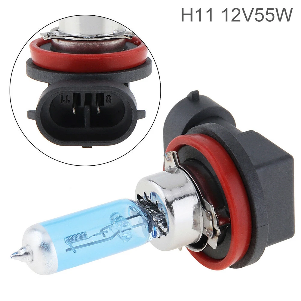 

H11 55W 5000K Car Headlight White Light Super Bright Car Xenon Lamp Headlight Fog Bulb UV-CUT quartz glass headlight protection