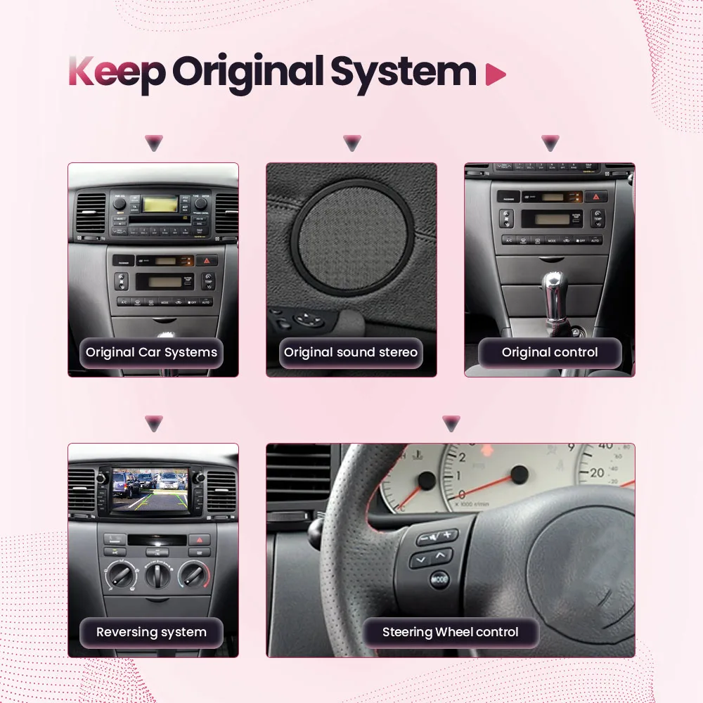 Radio de coche BONROAD de 7 pulgadas para Toyota Corolla altis E120 2000-2006 BYD F3 2006-2013, reproductor multimedia de vídeo para coche con Carplay inalámbrico, pantalla táctil Android, RDS, DSP, Mirrorlink 5