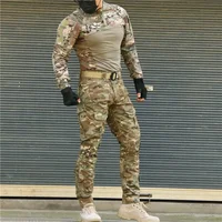 Tactical Suits Combat Shirts Milita Uniform Swat Tshirt Outfit Tatico Tops Airsoft Multicam Camo Hunting Pants Men Clothing 1