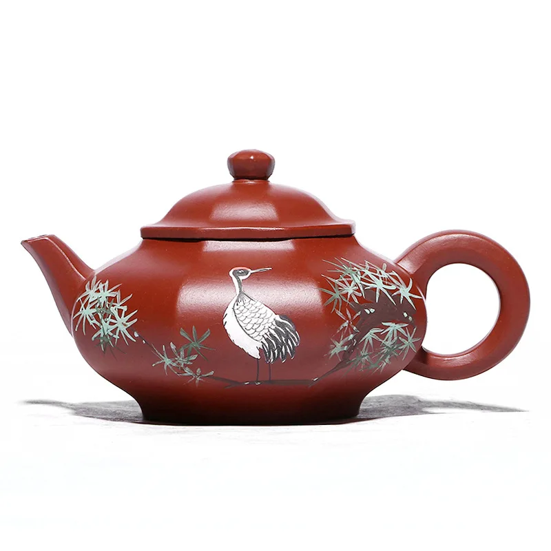 Handmade Zisha Teapot, Yixing Handmade Pot, Kung-Fu Teaware, Purple Clay Drinkware for Puer Green Black Chinese Tea