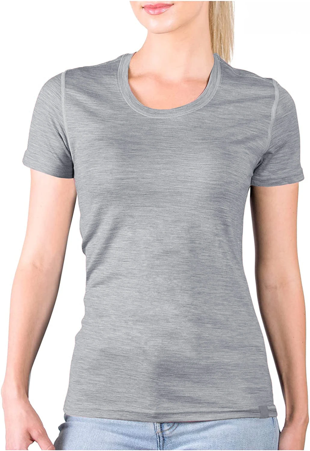 T-Shirt für Damen aus 100 % Merinowolle, leichtes Merino-Basisschicht-T-Shirt, kurzärmelig, atmungsaktiv, USA-Größe 144_voghion.com