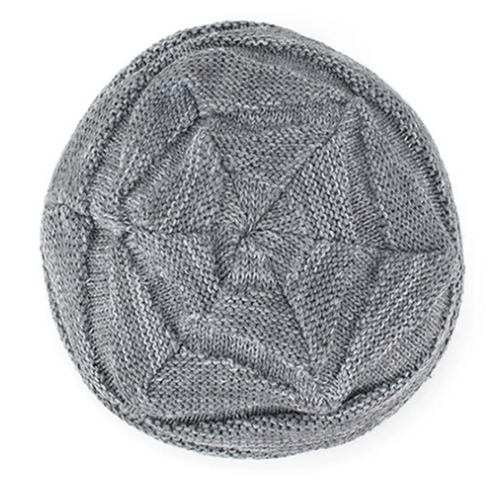 Tide Knitted Woolen Hat Winter Plus Velvet Warm Diamond-shaped Hedging Men's Outdoor Cap 5