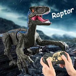 2.4Ghz RC Simulation Dinosaur RC Velociraptor Intelligent Remote Control Dinosaur Toy With LED Light Roaring Gift for Child