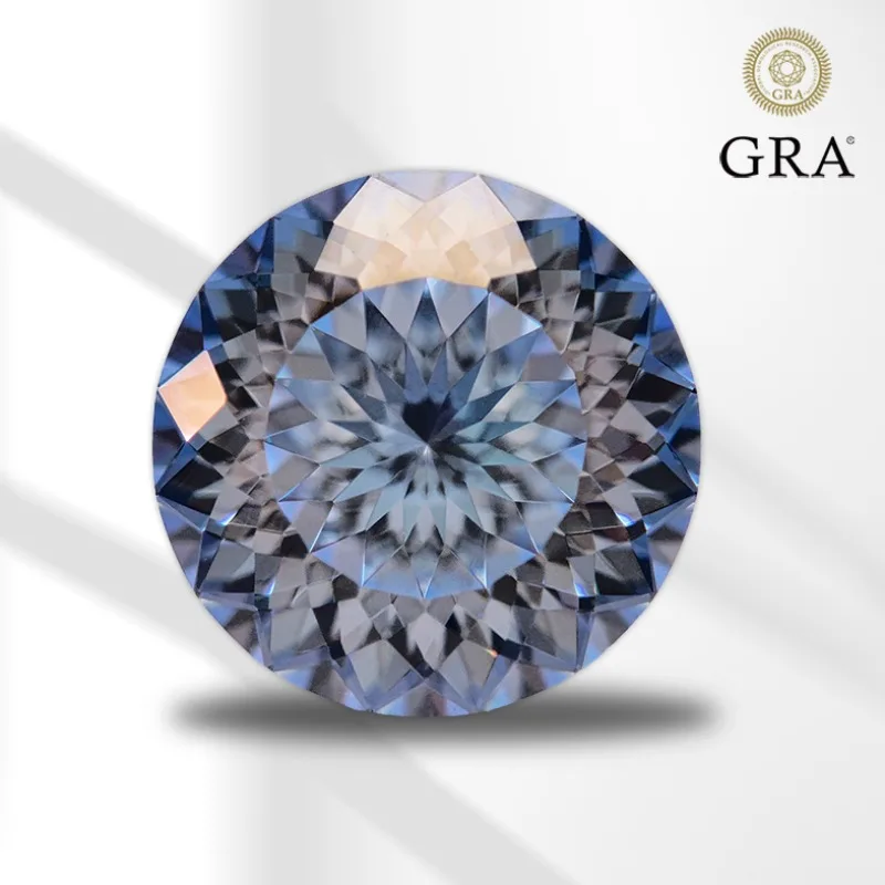 

Moissanite Diamond Ice Blue Color Round Shape 100 Faceted Cut Lab Grown Gemstone for Charms Women Jewelry with GRA Certificate