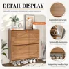 Shoe Storage Cabinet for Entryway with 2 Flip Drawers, Narrow Wood Shoe Cabinet with Fluted Panel, 4