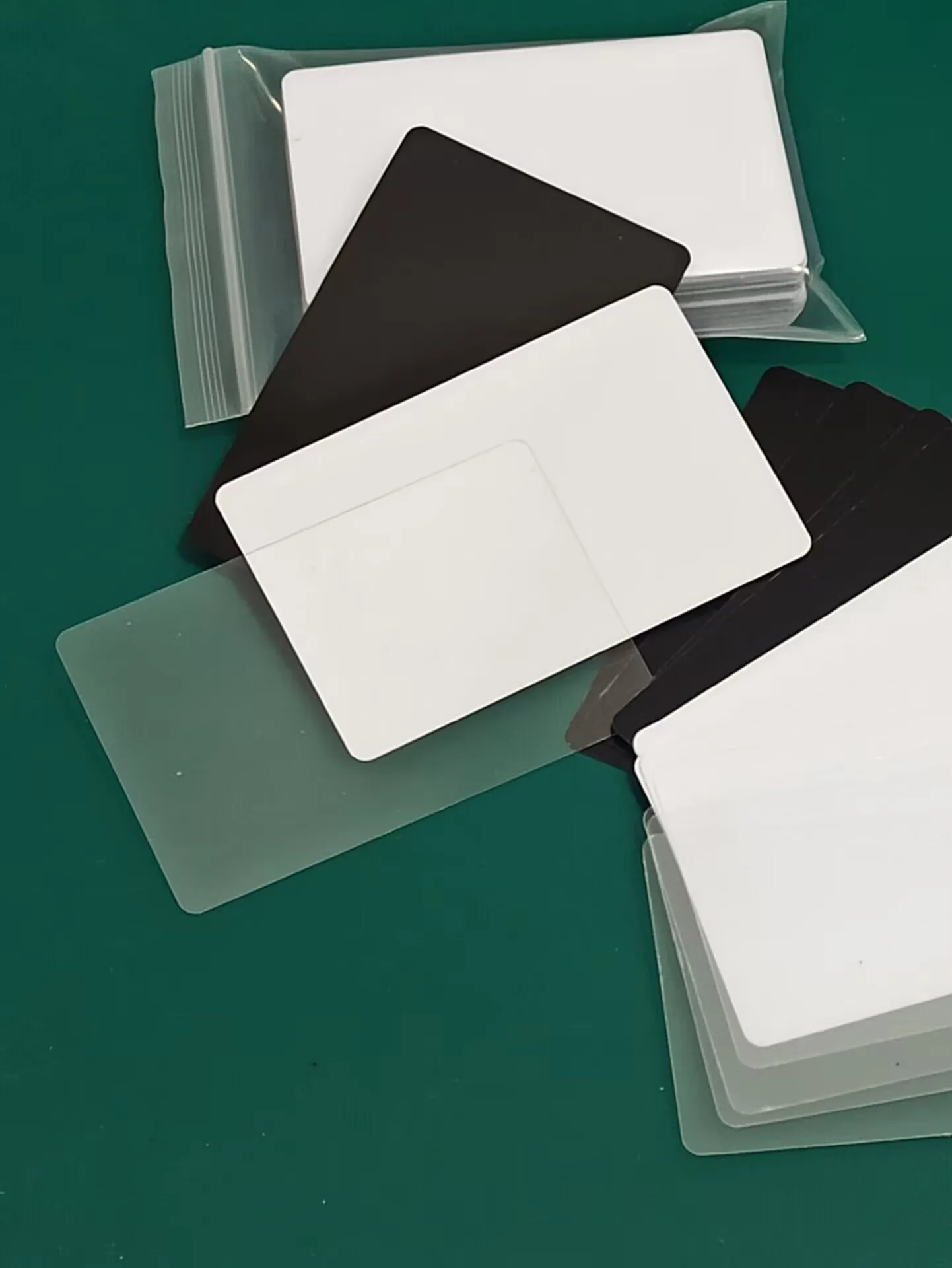 Glossy Finish Plain Blank Plastic PVC Acetate Business Card Thickness 0.2mm Very Thin White Black Clear Transparency 60Pcs