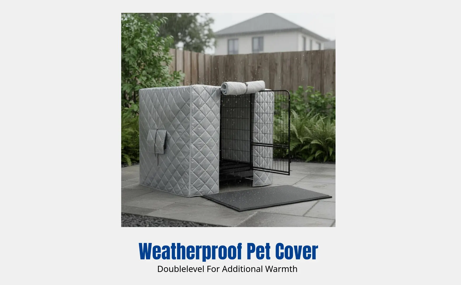 Dog Crate Cover, Thickened Windproof Rainproof Pet Kennel Insulation, Double Layer Outdoor Enclosure Cover, All-Season Dog Crate Cover, Thickened Windproof Rainproof Pet Kennel Insulation, Double Layer Outdoor Enclosure Cover, All-Season