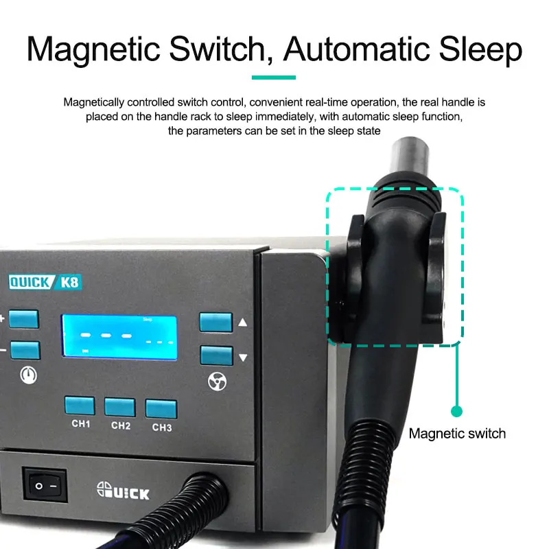 Quick K8 1000W Lead-free Smart Hot Air Station for Mobile Phone BGA Desoldering Repair Hot Air Gun Rework Soldering Station Tool 4
