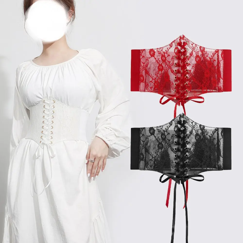 Femme Elastic Women Waist Bandage Outfits Dress Girdle Harness Waistband Lace Corset Belt Waist Corset Cummerbunds