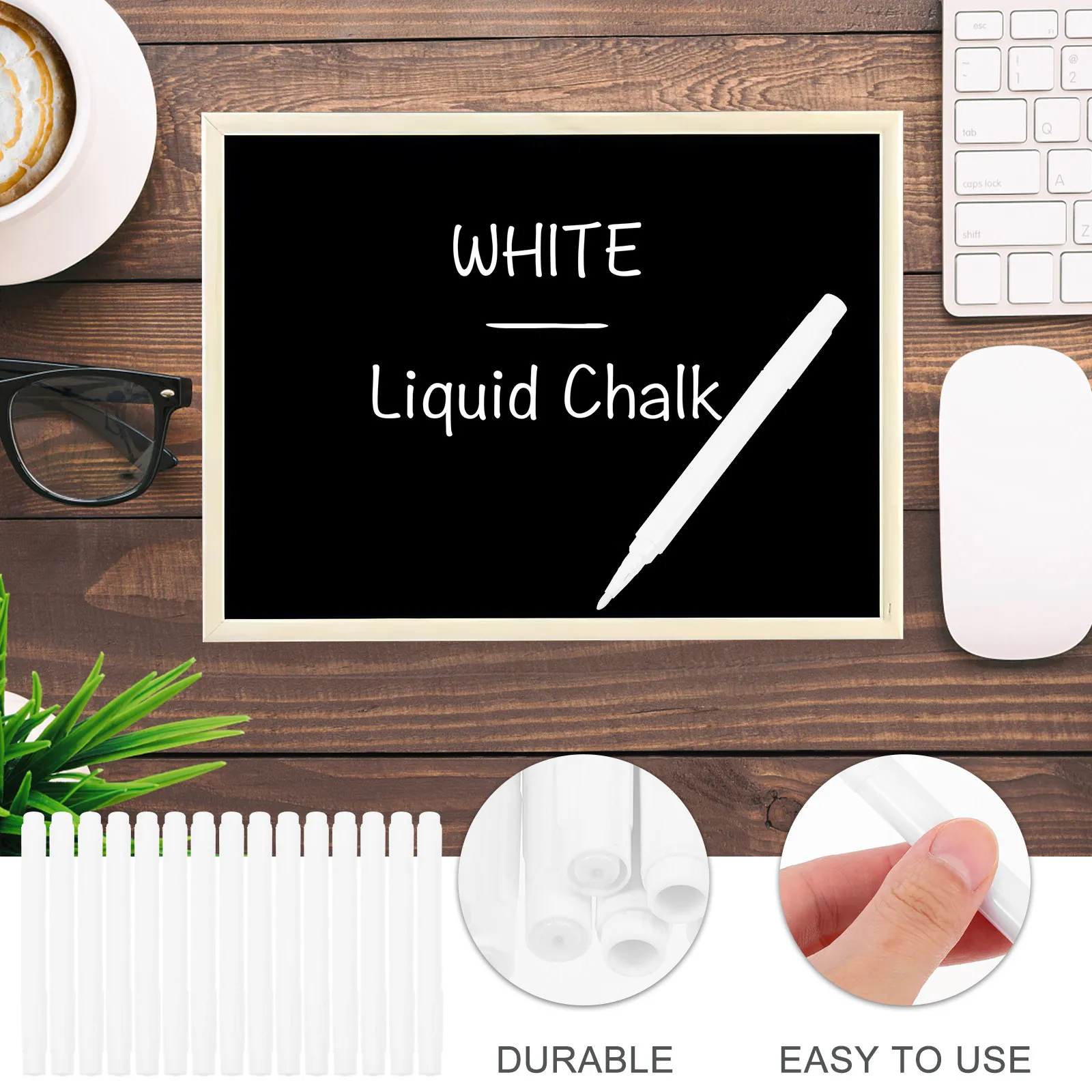 15Pcs 액체 분필 마커 칠판 유리 화이트 보드 용 안전 지울 수있는 펜 휴대용 칠판 쓰기 마커