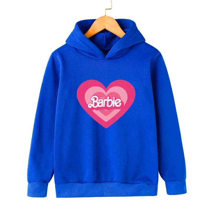 thumbnail image 1 of Sudadera con capucha de forro polar con estampado de dibujos animados de Barbie para niña, sudadera Kawaii de manga larga, ropa para bebé, primavera y otoño, 1 of 5