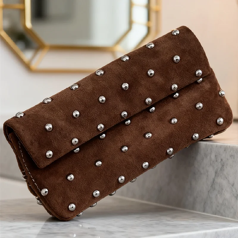 Designer Luxury Shoulder Bag Women New High End Quality Suede Rivet Decoration Handbag Moto Styling Vintage Casual Female Bags